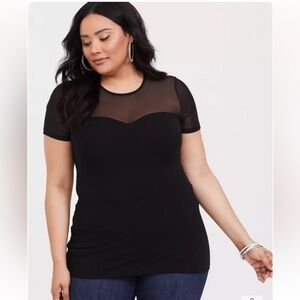 NWT Torrid foxy illusion mesh sweetheart top sz 2/2X tee